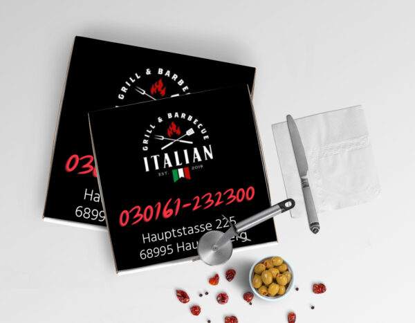 Pizzakarton mit Logo